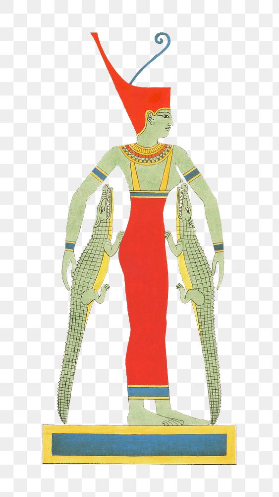 Egypt goddess png vintage illustration, transparent background