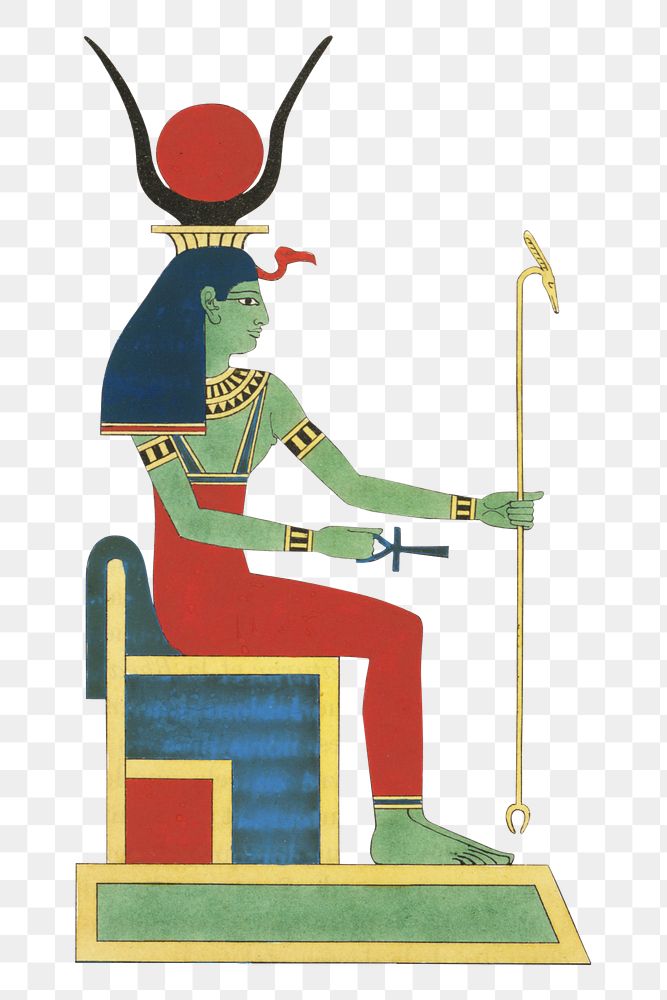 Egypt goddess png vintage illustration, transparent background