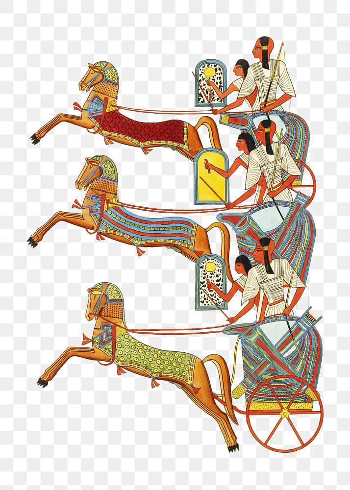 Egypt horse png vintage illustration, transparent background
