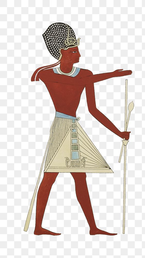 Egypt king png vintage illustration, pharaoh design on transparent background