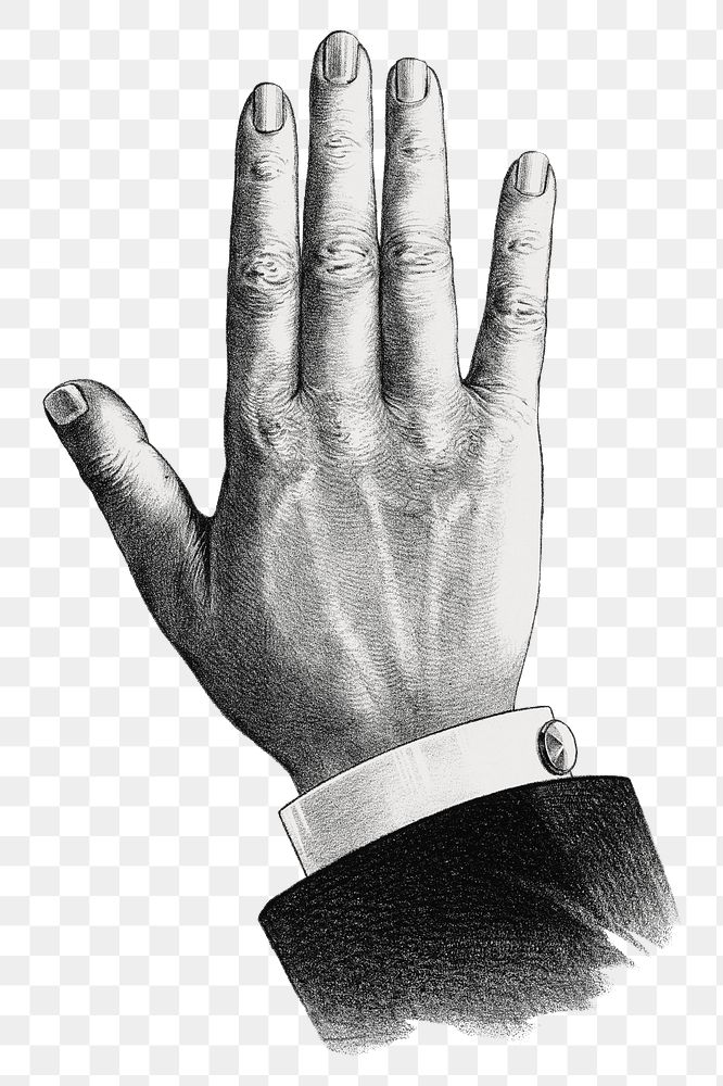 Businessman's hand png, vintage gesture illustration, transparent background. Remixed by rawpixel.