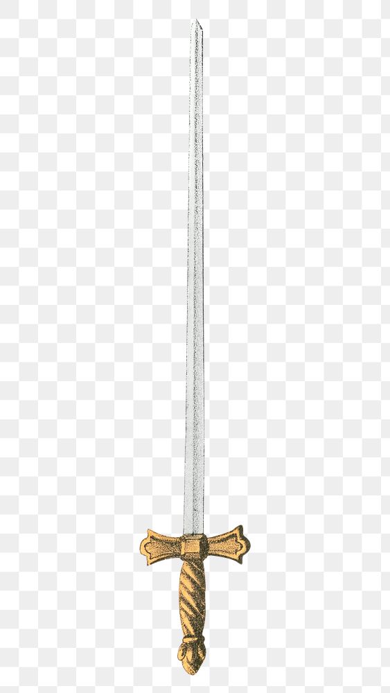 Vintage sword png weapon illustration on transparent background. Remixed by rawpixel.