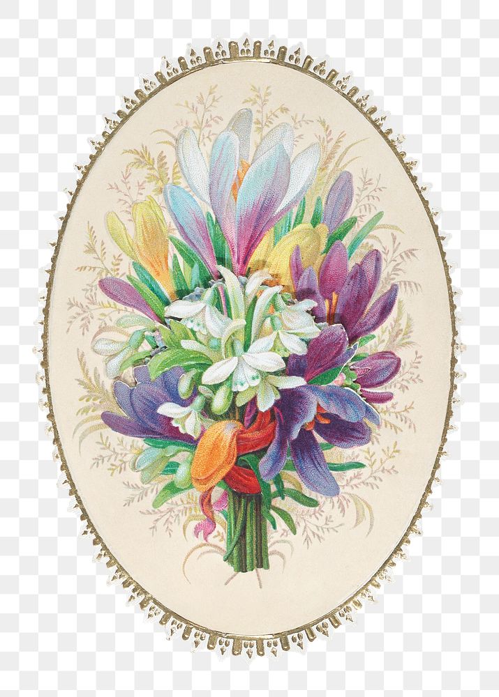 Vintage flower bouquet png illustration, transparent background. Remixed by rawpixel.