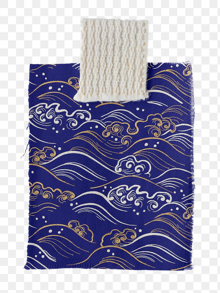Blue fabric png textile, transparent background