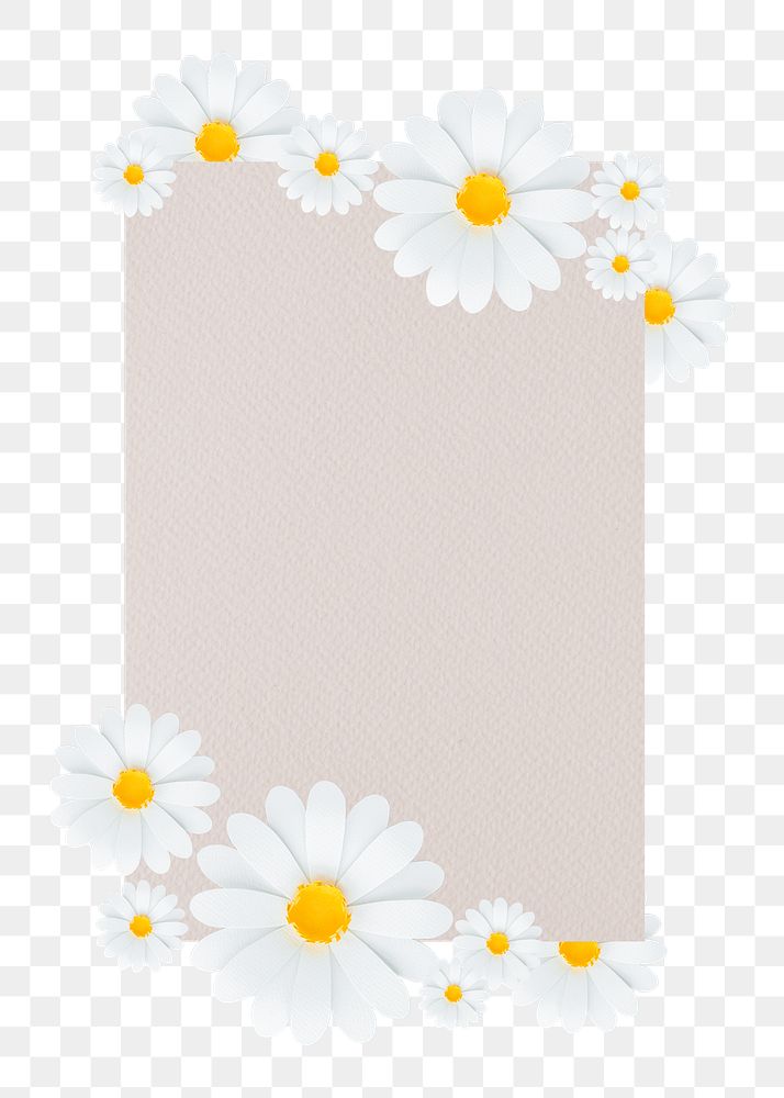 Daisy frame png element, transparent background