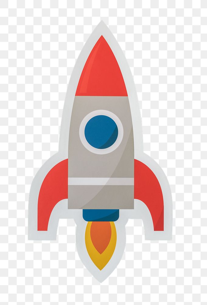 PNG Business launching rocket ship icon sticker transparent background
