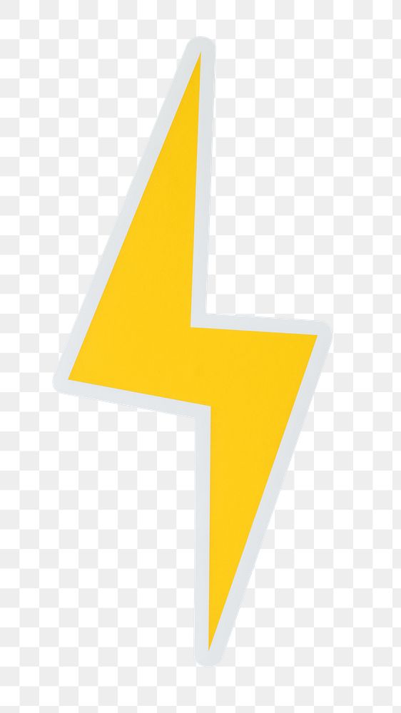 PNG Yellow lightning bolt icon sticker transparent background