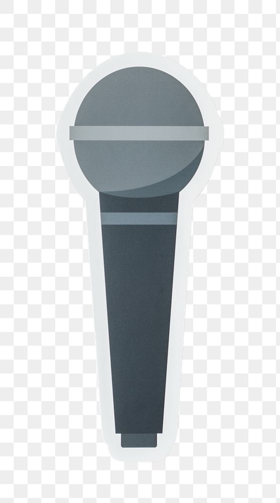 PNG grey microphone sticker transparent background