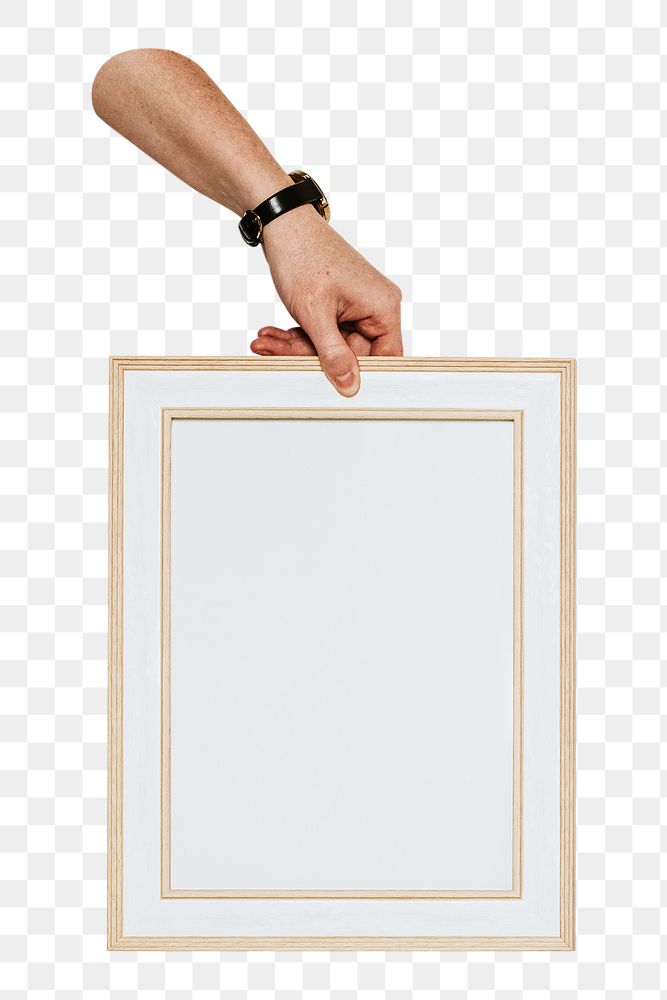 Wooden png picture frame, transparent background