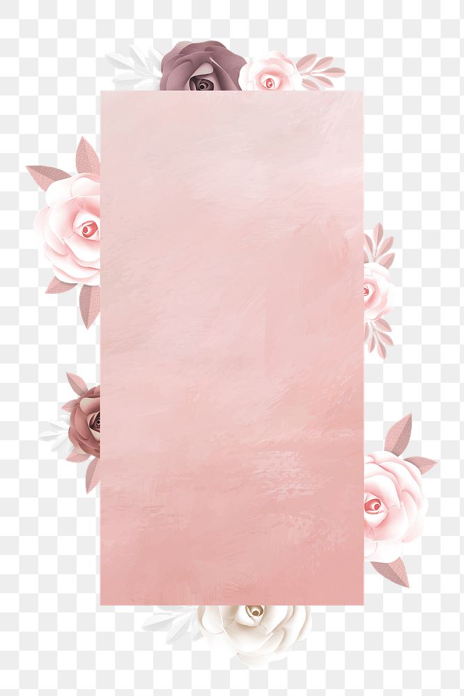 Rose frame png element, transparent background