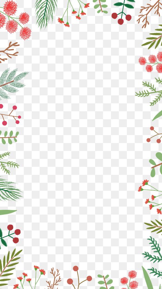 Christmas png border, transparent background