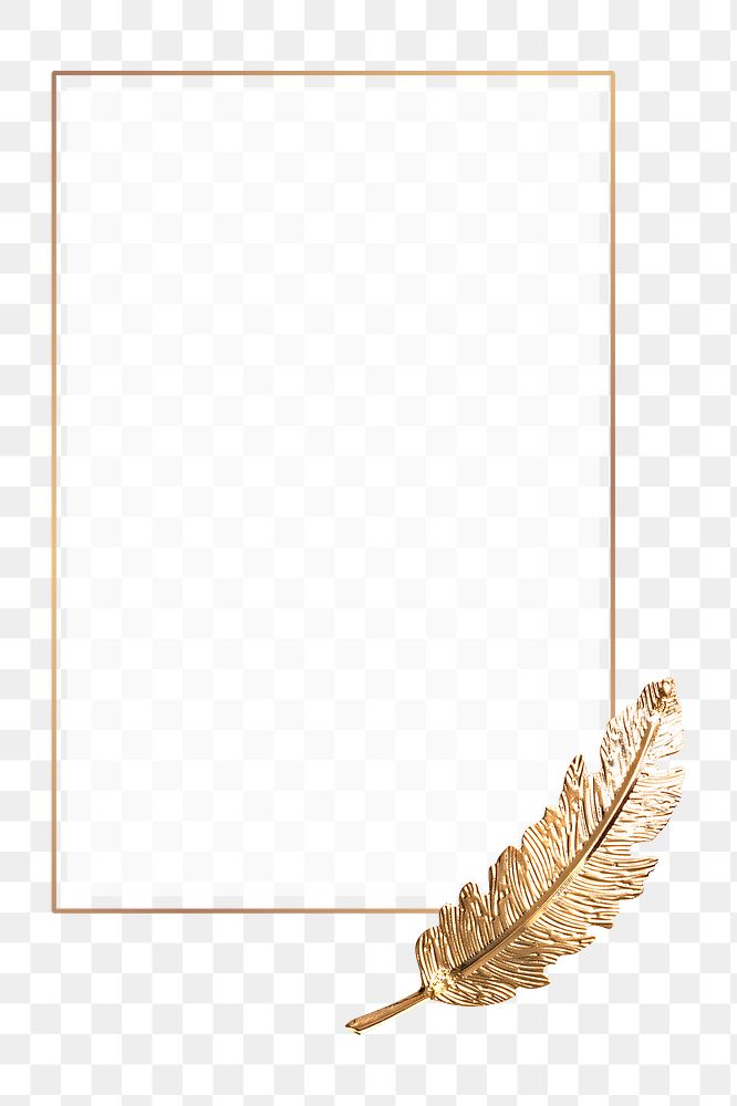 Gold frame png element, transparent background