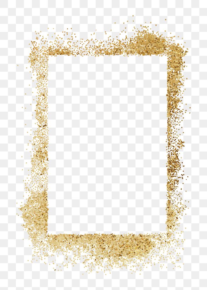 Gold frame png element, transparent background