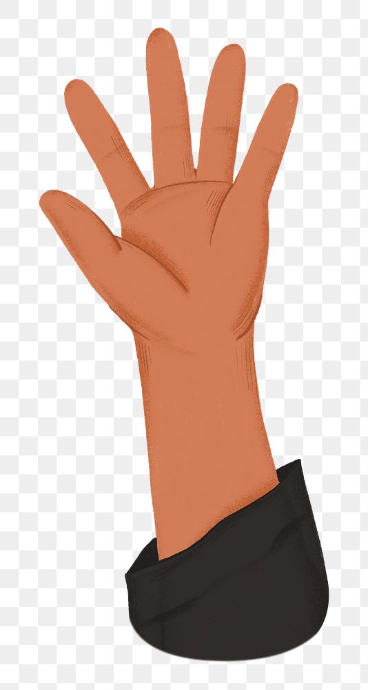 Raised hand png on transparent background