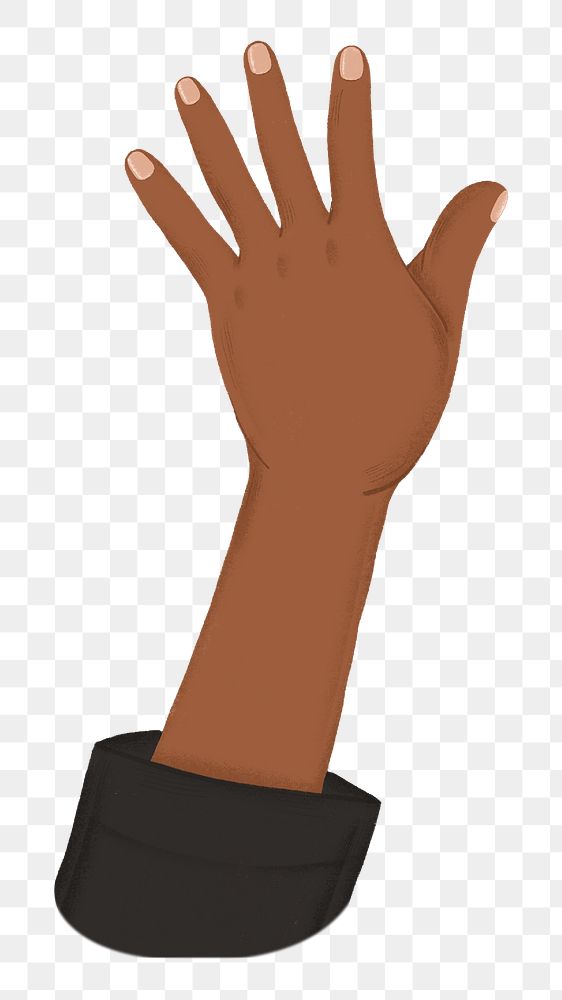 Raised hand png on transparent background