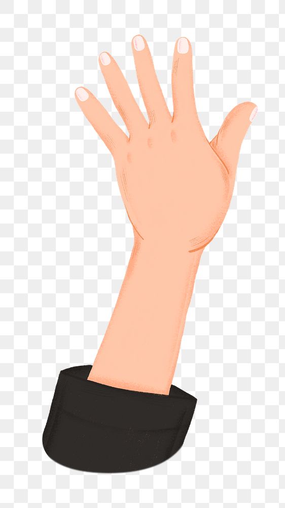 Raised hand png on transparent background