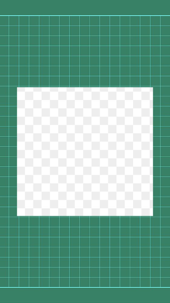 PNG green grid frame, transparent design