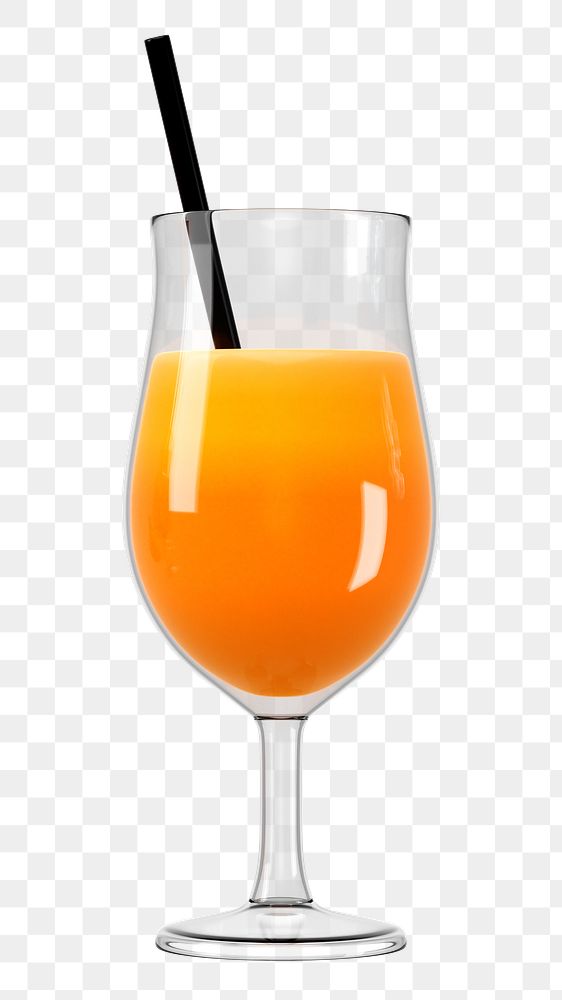 PNG 3D orange juice, element illustration, transparent background
