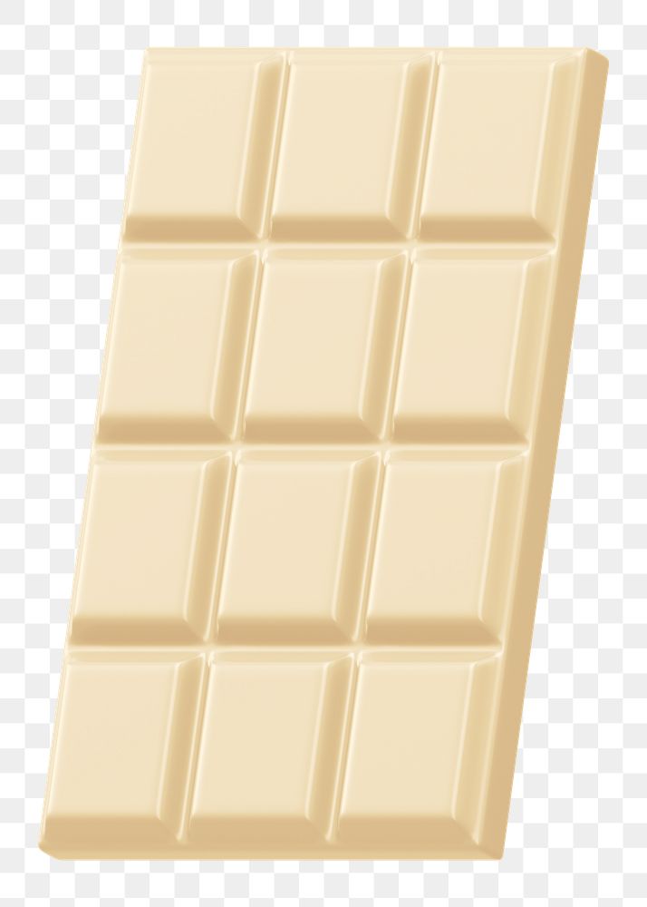 Milk chocolate bar png food, 3D illustration, transparent background