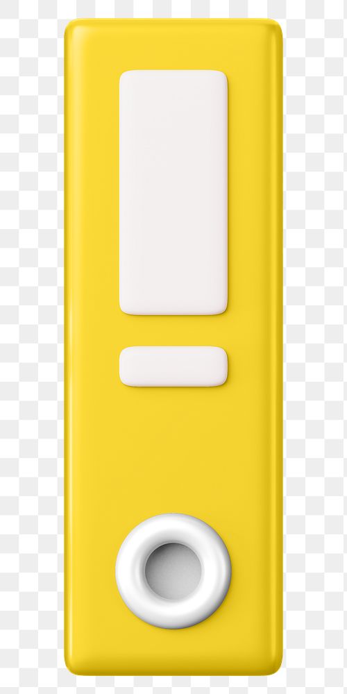 Yellow folder png 3D element, transparent background