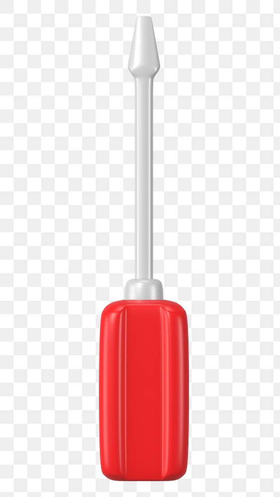 PNG 3D red screwdriver, element illustration, transparent background