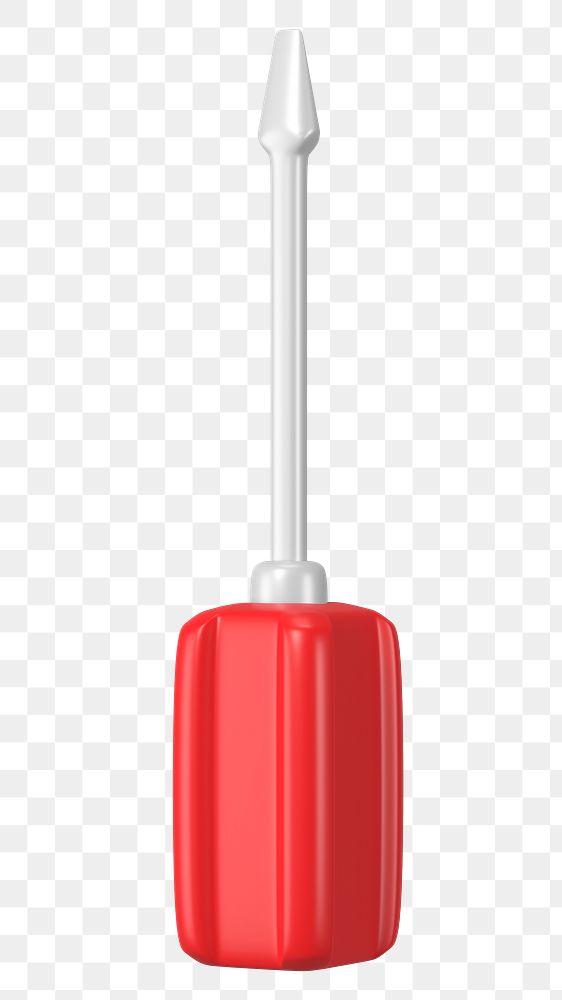 PNG 3D red screwdriver, element illustration, transparent background