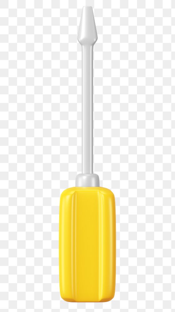 PNG 3D yellow screwdriver, element illustration, transparent background