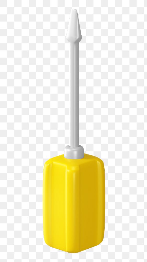 PNG 3D yellow screwdriver, element illustration, transparent background