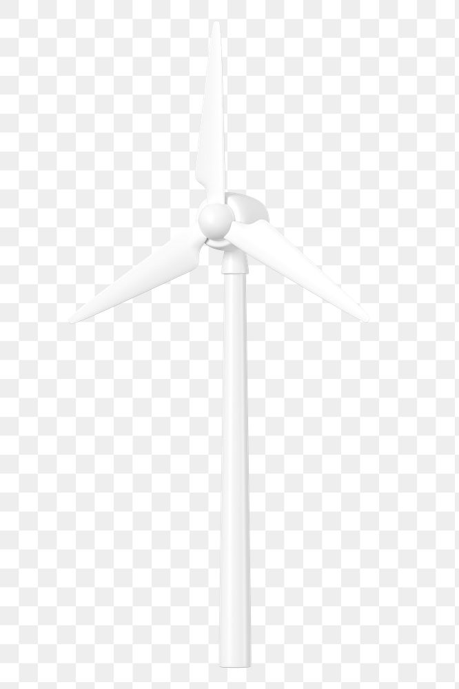 PNG 3D wind turbine transparent background