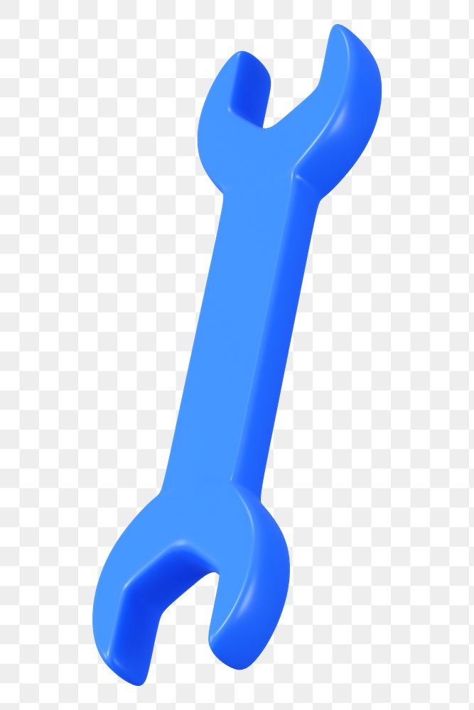 PNG 3D open-ended wrench, element illustration, transparent background