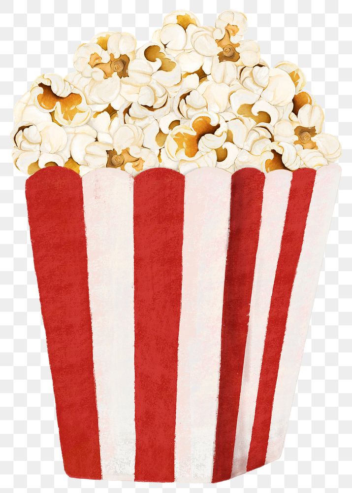 Popcorn movie snack png sticker, transparent background