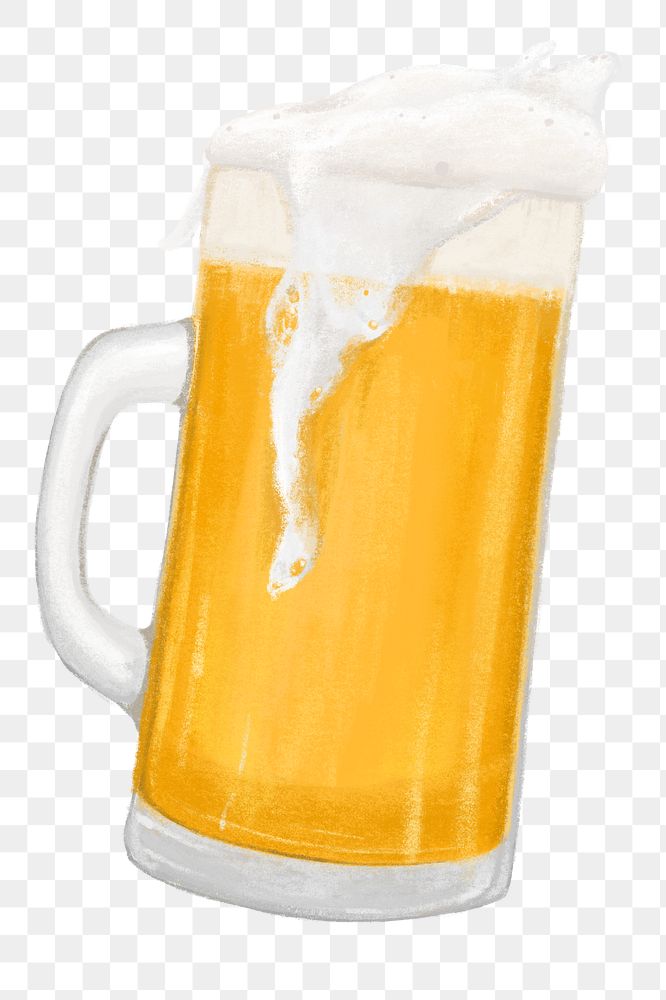 Frizzy beer png sticker, transparent background