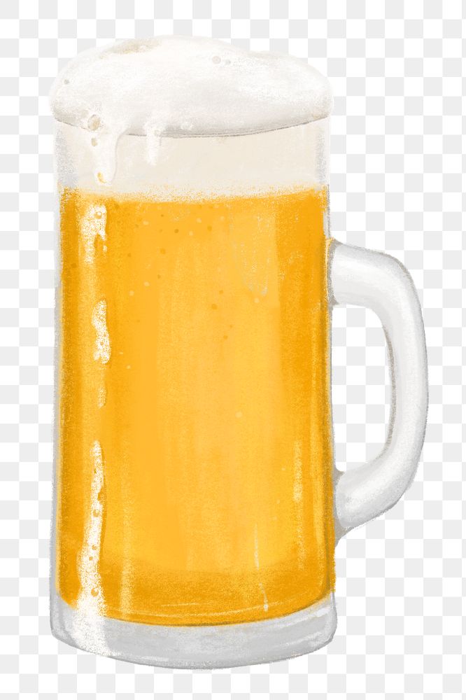 Frizzy beer png sticker, transparent background