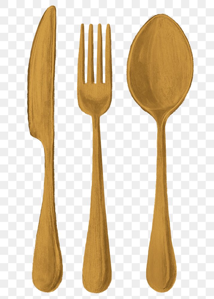 Spoon fork & knife cutlery png, transparent background