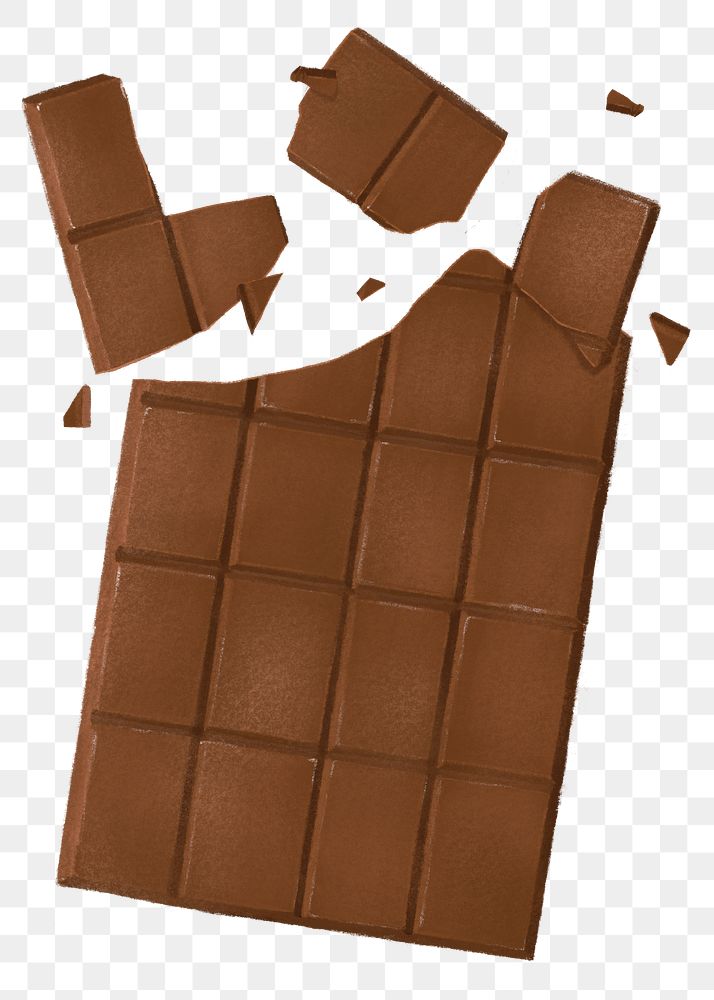 Chocolate bar png sticker, dessert illustration, transparent background