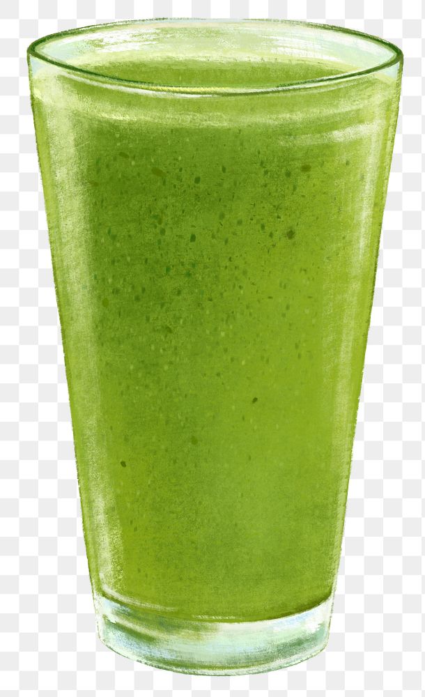 Green cold-pressed juice png sticker, transparent background