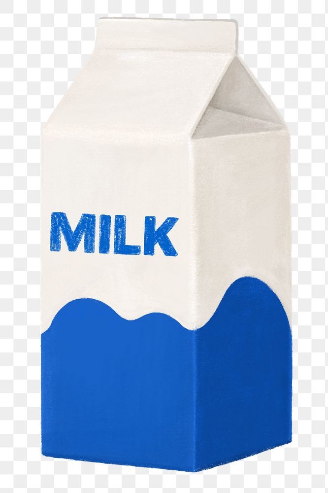 Milk carton png sticker, transparent background