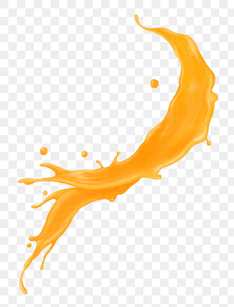 Orange juice splash png texture element, transparent background
