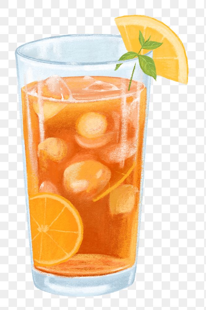 Iced lemon tea png sticker, transparent background