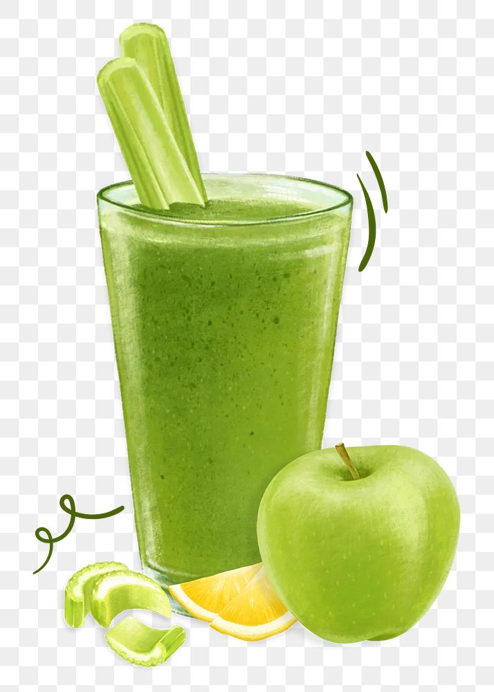 Celery apple juice png sticker, transparent background