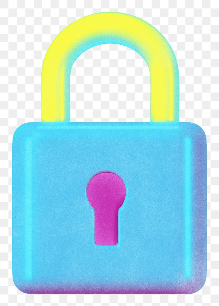 Blue padlock png security, transparent background