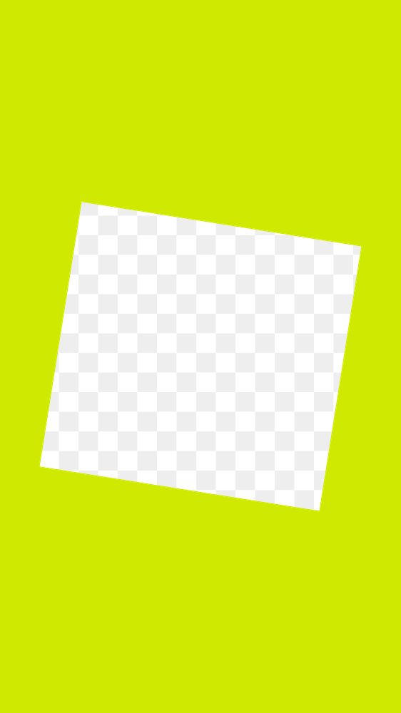 Lime green square png geometric shape, transparent design