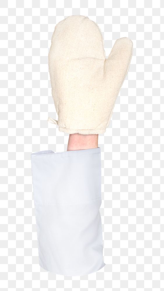 Cotton glove png in hand on transparent background