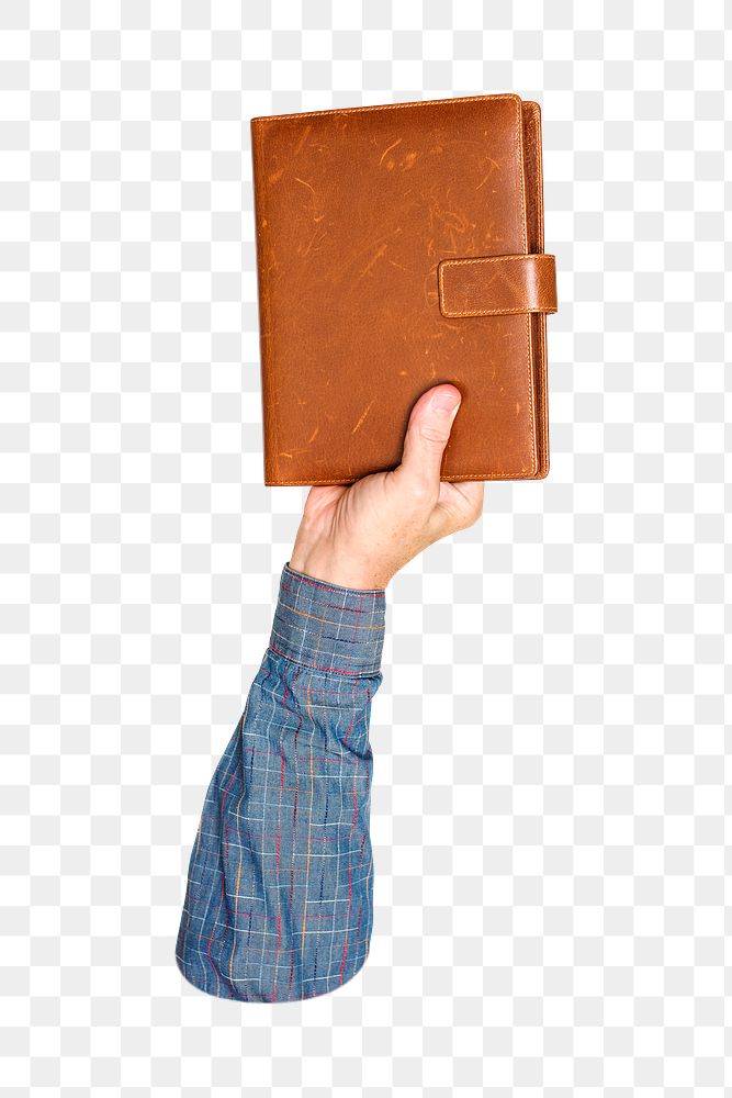 Diary png in hand, transparent background