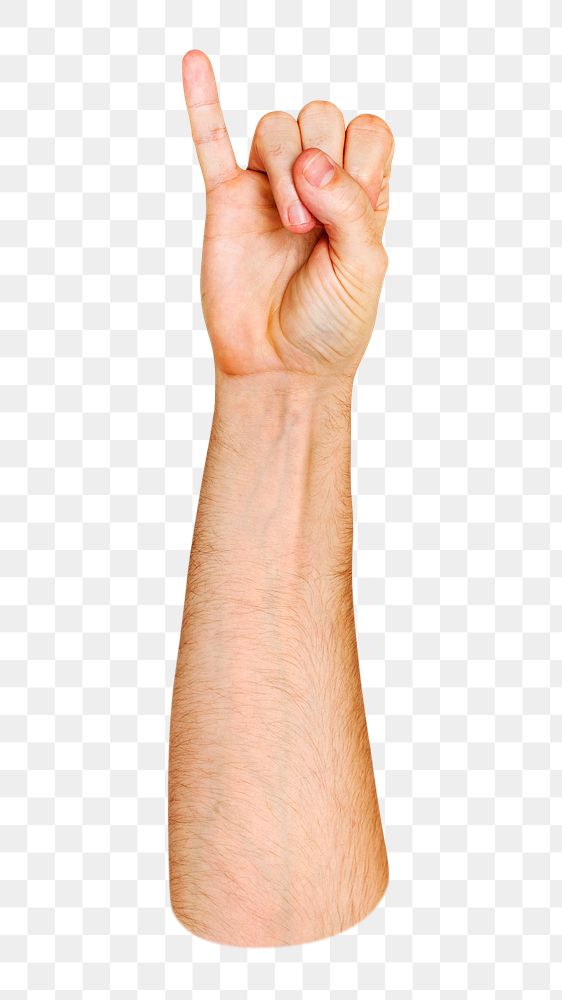 Png little finger hand gesture on transparent background