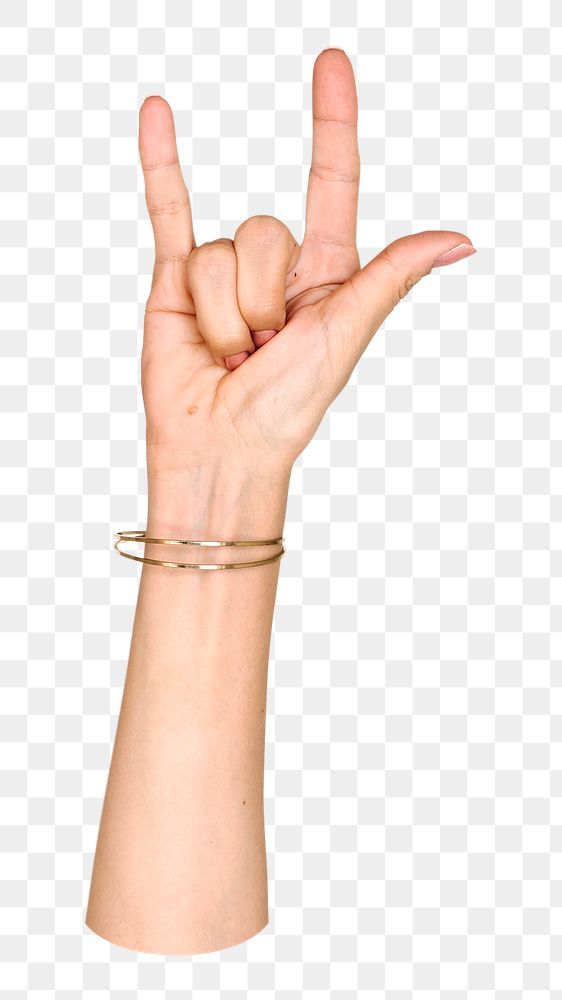 ILY png hand gesture, love sign language on transparent background
