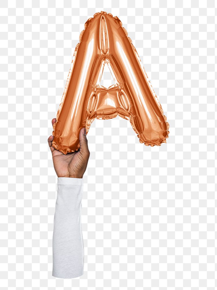 A png English alphabet, balloon uppercase letter on transparent background