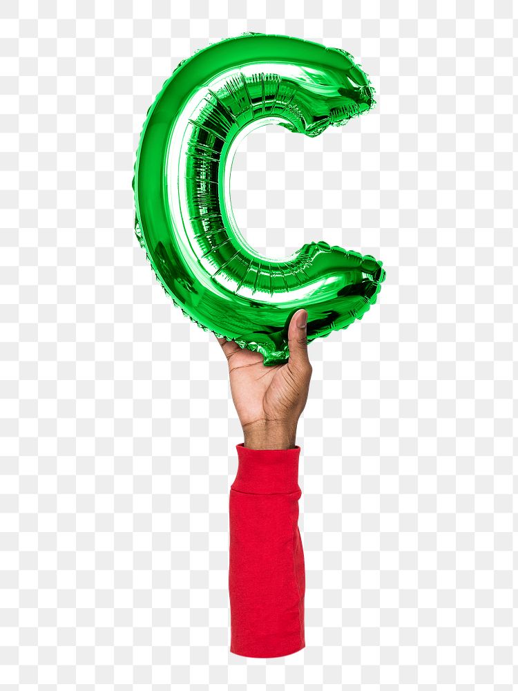 C png English alphabet, balloon uppercase letter on transparent background