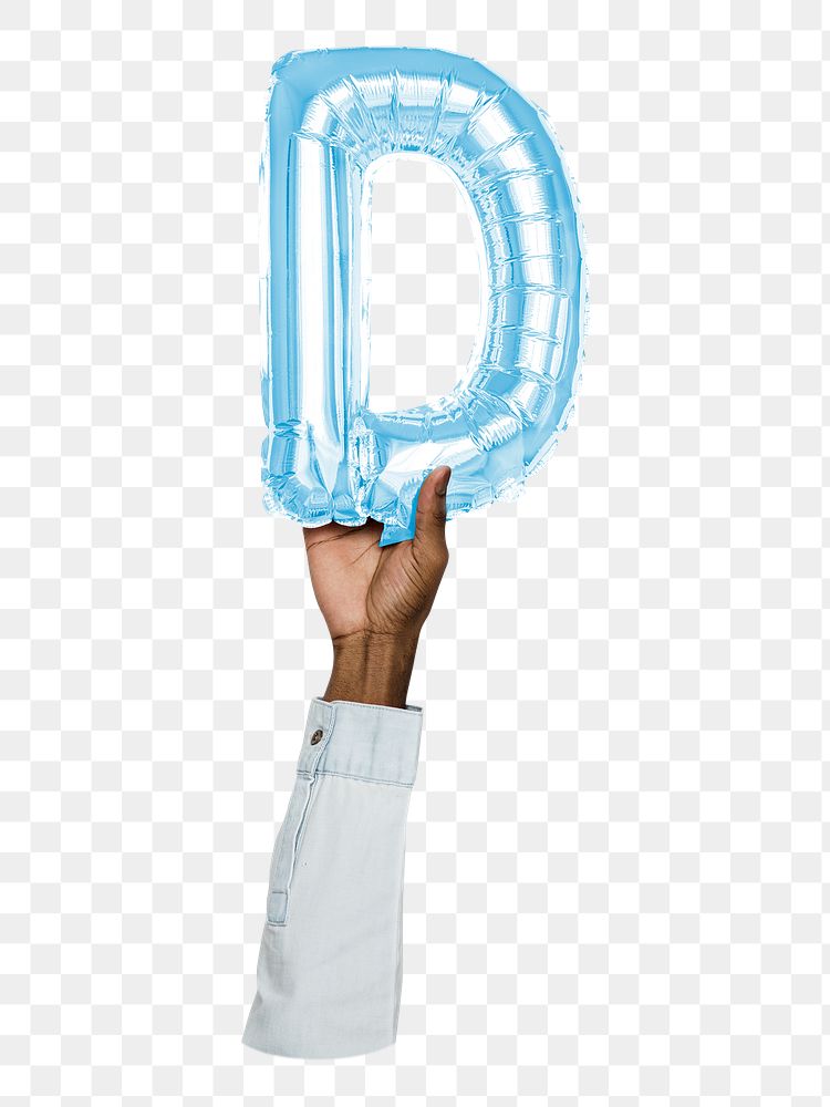 D png English alphabet, balloon uppercase letter on transparent background