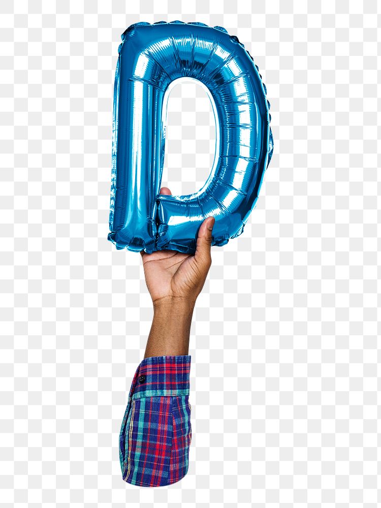 D png English alphabet, balloon uppercase letter on transparent background